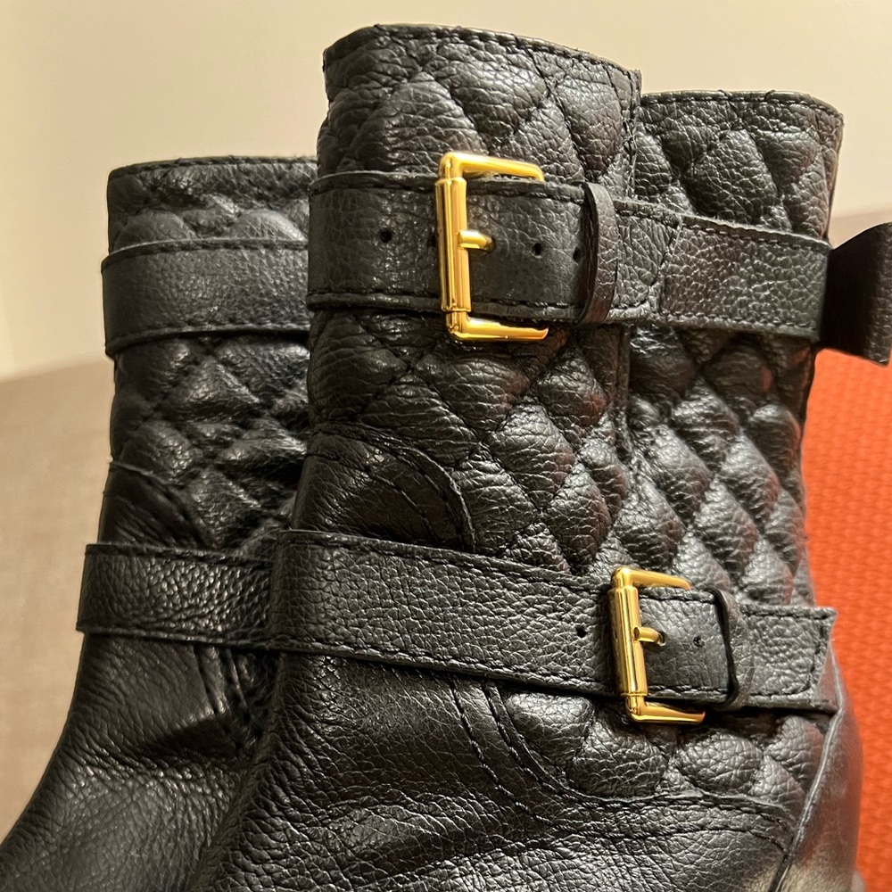 KATE SPADE * SAMARA * LEATHER/QUILTED BOOTS * SIZE 7M * BRAND NEW WITHOUT TAGS *